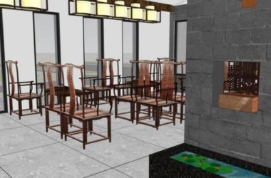 SketchUp Business Models: Restaurant, Commercial Building, Huizhou-Style Courtyard, and Landscape Designs-BIM WORLD