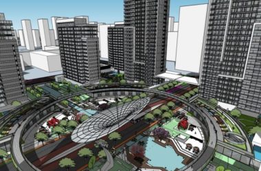 SketchUp Complex Model: Modern Super High-Rise Commercial Office and Hotel Building-BIM WORLD