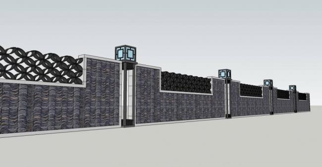 SketchUp Material Models: Chinese-Style Walls and Architectural Components