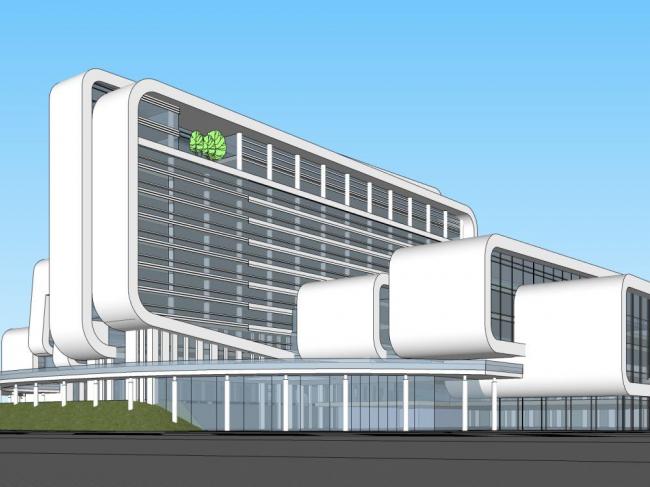 Modern High-Rise Hospital Model in SketchUp | Contemporary Medical Building Design