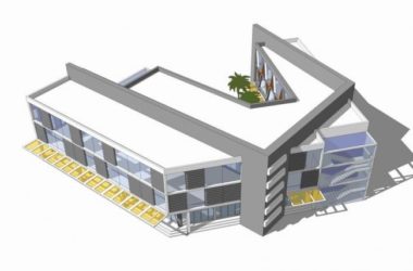 Modern Low-Rise Small Office Building SketchUp Model-BIM WORLD