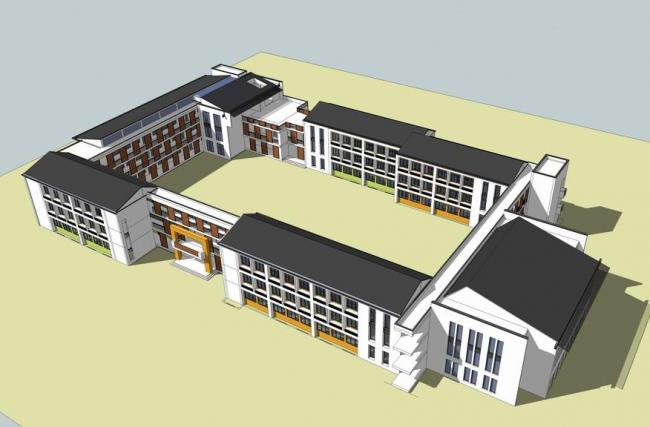 Multi-Story School Design: Teaching Building in Modern Chinese Architectural Style