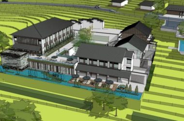 SketchUp Hotel Model Featuring Homestay, New Chinese Style, Residential, Commercial, and Entertainment Facilities-BIM WORLD