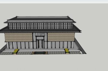 SketchUp Business Model: Multi-Story Clubhouse in Contemporary Chinese Style Commercial Architecture-BIM WORLD