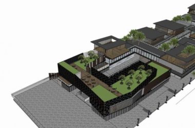 SketchUp Business Model: Multi-Story Commercial Street in Modern Chinese Style-BIM WORLD