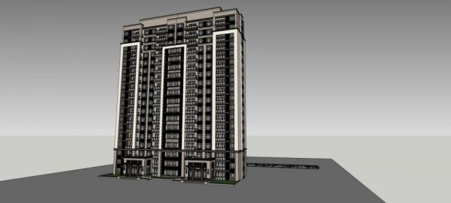 SketchUp Residential Models: High-Rise Chinese-Style Apartment Buildings