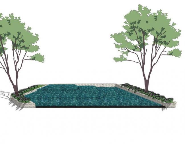 Modern Landscape Design with Water Features in SketchUp