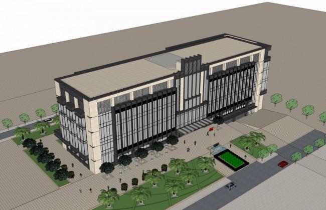 SketchUp Model: Modern Multi-Story Office Building and Hotel