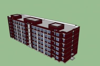 Modern Multi-Story Residential Dormitory and Apartment Building in SketchUp-BIM WORLD