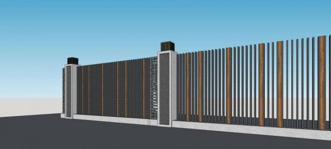 SketchUp Material Models: Wall Guardrails and Chinese-Style Building Components