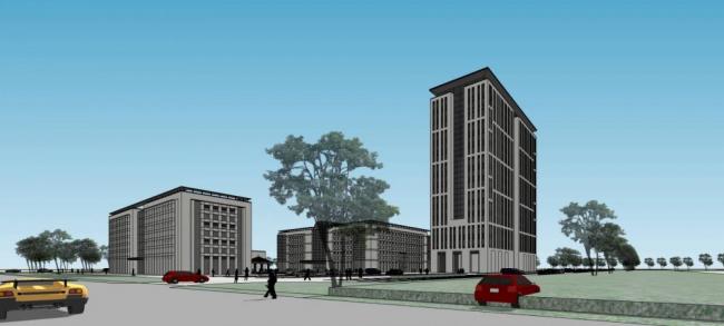 Danyang Traditional Chinese Medicine Hospital: Modern High-Rise Medical Building SketchUp Model