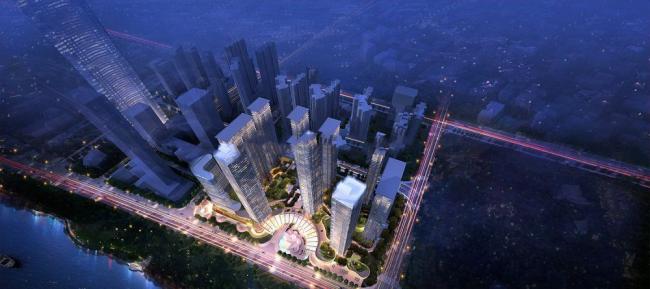 SketchUp Model of a Modern Super High-Rise Commercial Complex with Offices and Hotel