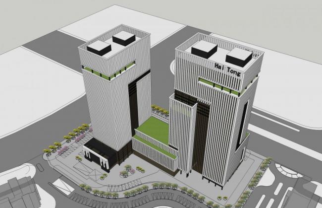 Modern High-Rise Office Building with Hotel and Commercial Podium | SketchUp Model