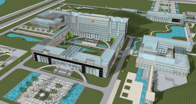 Modern Multi-Story Government Office Building Sketchup Model