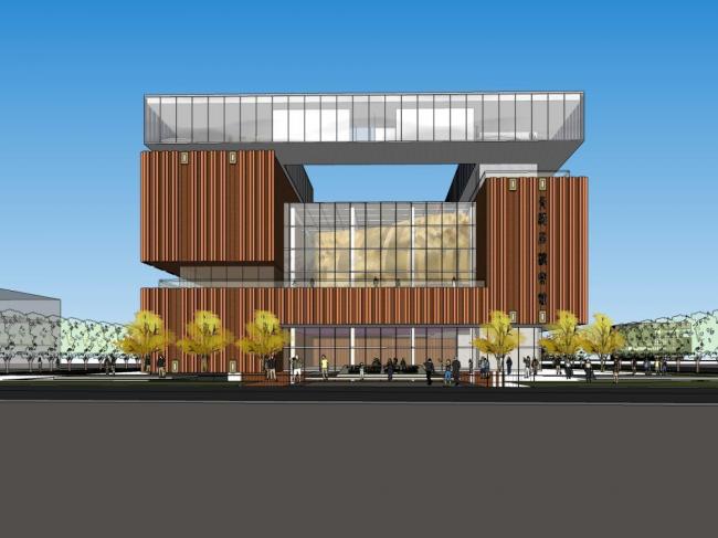 Modern High-Rise Office Building Model in SketchUp