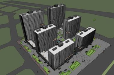 SketchUp Complex Model: Modern High-Rise Commercial Office Building-BIM WORLD