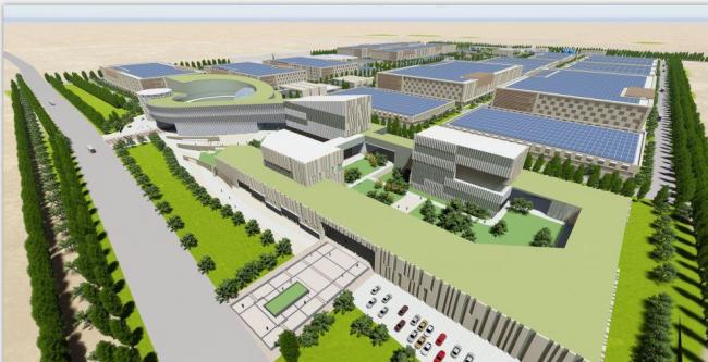 Sketchu Industrial Building: Modern Multi-Story Factory with Office Space and Industrial Design