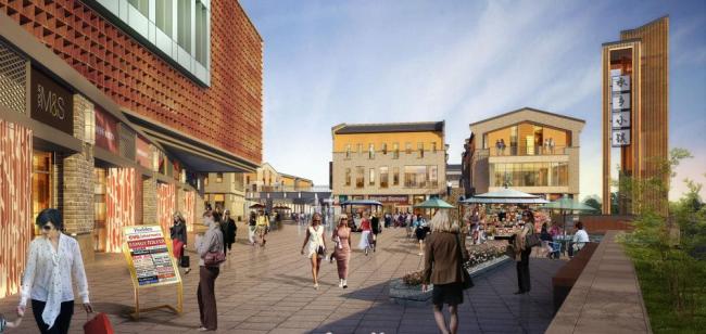 SketchUp Business Model: Multi-Story Commercial Street in Modern Chinese Style