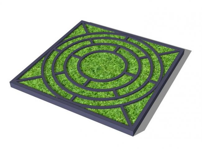 SketchUp Material Models: Tree Pool Grates, Tree Grates, and Landscape Elements