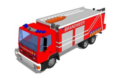 Fire Truck Model with SketchUp Materials-BIM WORLD