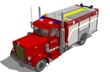 Fire Truck Model with SketchUp Materials-BIM WORLD