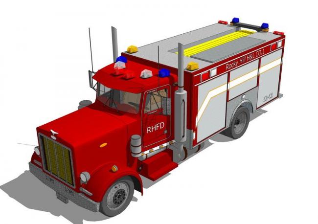 Fire Truck Model with SketchUp Materials