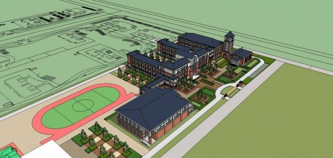 European-Style Multi-Story Elementary School Campus | Classical Educational Architecture in SketchUp
