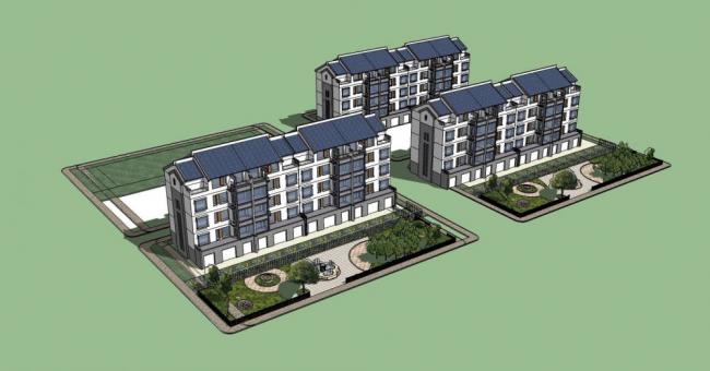 SketchUp Residential Model: Multi-Story Garden House in Modern Chinese Style