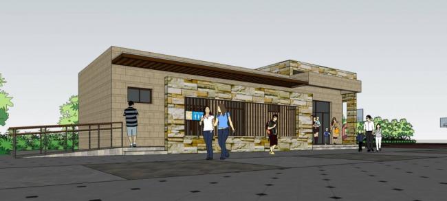 Modern Single-Story Public Toilet SketchUp Model