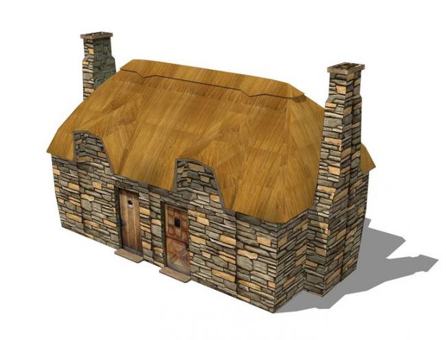 Thatched Cottage Sketch Model in SketchUp