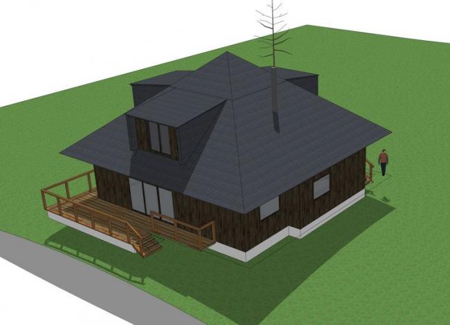 Wooden House Design in SketchUp Model