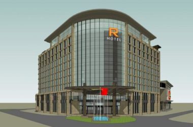 Modern L-Shaped Hotel Model with Commercial Podium and Street-Level Retail in SketchUp-BIM WORLD