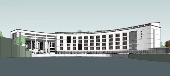Multi-Story School Model of Southern University: New Chinese Style Educational Building in SketchUp