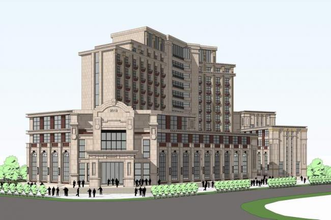 High-Rise Hotel SketchUp Model | Neoclassical and Simplified European Design