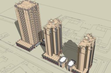 SketchUp Residential Models: Modern High-Rise Apartments, Street-Level Commercial Spaces, and Mixed-Use Podiums-BIM WORLD
