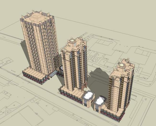 SketchUp Residential Models: Modern High-Rise Apartments, Street-Level Commercial Spaces, and Mixed-Use Podiums