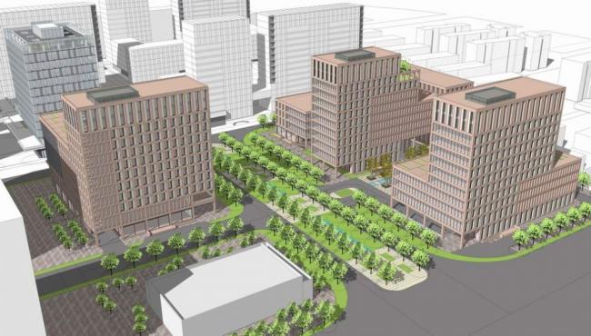 Modern Mid- to High-Rise Office Building Model in SketchUp