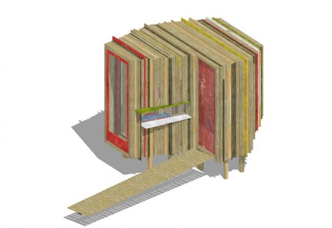 Wooden House Model in SketchUp with Realistic Materials