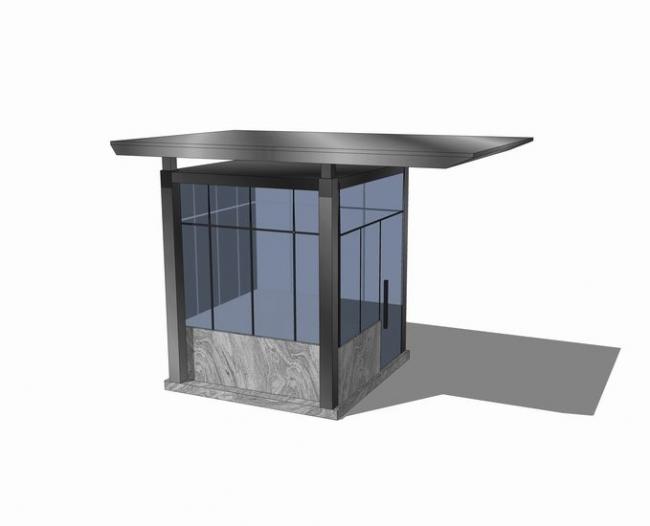 SketchUp Material Models for Guard Booths, Security Booths, and Gatehouses