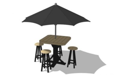 SketchUp Materials for Outdoor Umbrellas, Tables, and Chairs-BIM WORLD