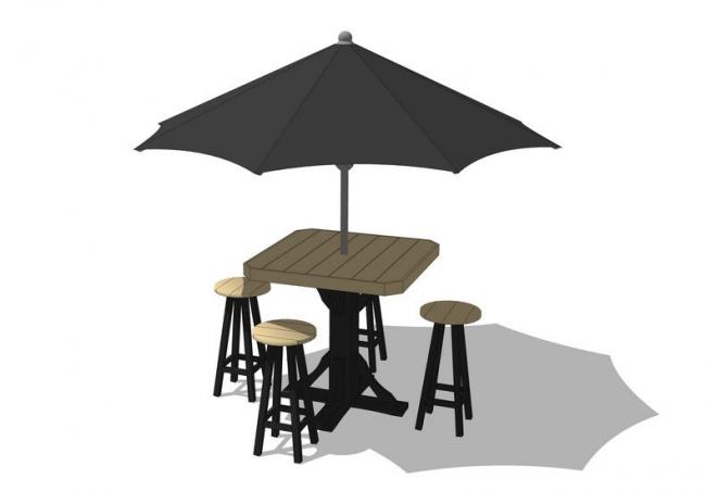 SketchUp Materials for Outdoor Umbrellas, Tables, and Chairs
