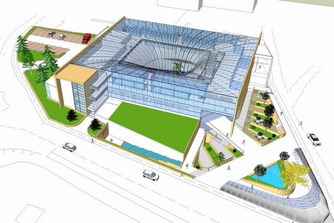 SketchUp Cultural Model: Multi-Level Modern Exhibition and Cultural Center