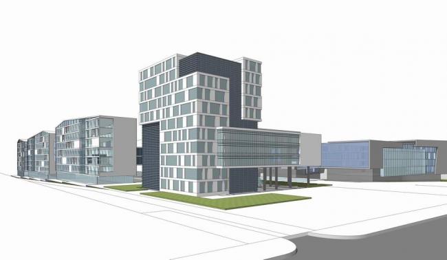 Sketchu Industrial Building: Modern Multi-Story Industrial Park with Small Office Spaces