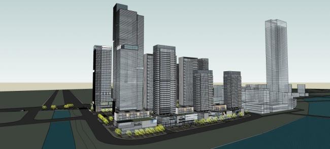 SketchUp Complex Model: Modern Super High-Rise Commercial, Hotel, and Office Tower