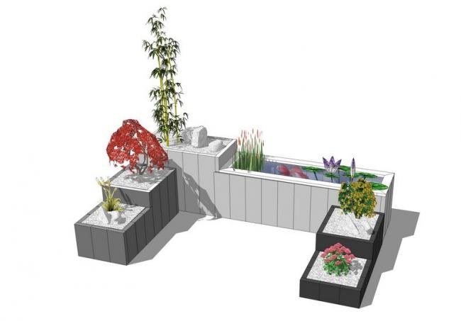 SketchUp Materials: Water Features, Shrubs, and Landscape Elements