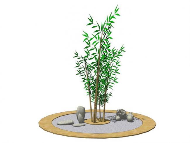SketchUp Materials: Bamboo, Stone, Dry Landscape, and Outdoor Scenes