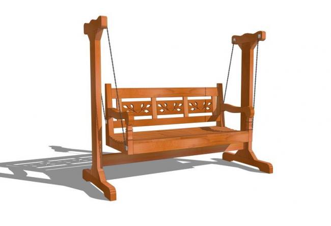 SketchUp Material Models: Swing Chair, Landscape Elements, and Component Textures