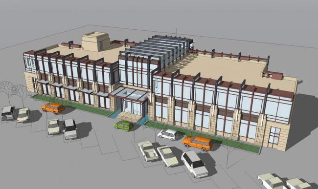 SketchUp Business Model: Modern Commercial Building Design and Architecture