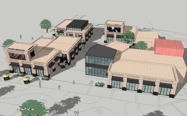 SketchUp Business Model: Neoclassical Distributed Commercial Street Design