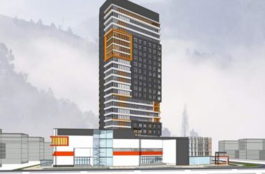 Modern High-Rise Office Building with Ground Floor Retail – SketchUp Model-BIM WORLD